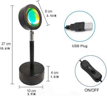 Cargar imagen en el visor de la galería, Lámpara de Proyección LED - Puesta de Sol y Arcoíris con Luz Ambiental Giratoria 180º para Dormitorio y Decoración - Loomar