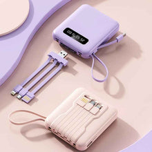 Cargar imagen en el visor de la galería, Power Bank 10000mAh con Cable Integrado para Carga Rápida y Portátil - Loomar