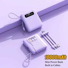 Cargar imagen en el visor de la galería, Power Bank 10000mAh con Cable Integrado para Carga Rápida y Portátil - Loomar
